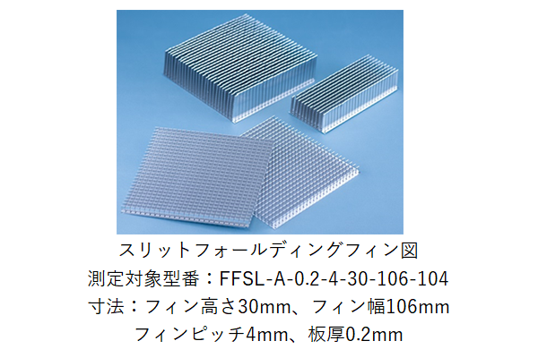 測定に使用するスリットフォールディングフィン図