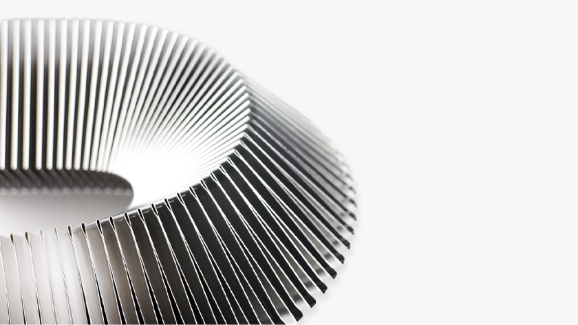 アルミ/銅/ステンレスなど、熱伝導率に優れた金属の薄板を、最上インクス独自の加工技術で一体型フィンに加工。
薄板金属フィンの特性を活かした独創的なコンセプトのもと、解析や試作、性能評価を通じた信頼性の高い製品をご提供。
さらにお客様のニーズに合わせて高度なカスタマイズやオリジナル仕様でのご提案も可能です。
