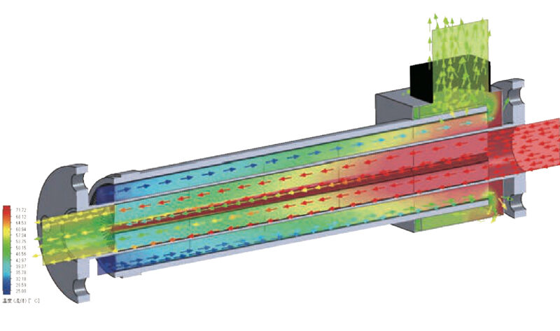 更なる配管からの放熱に挑む。フィン＋強制空冷による高効率冷却