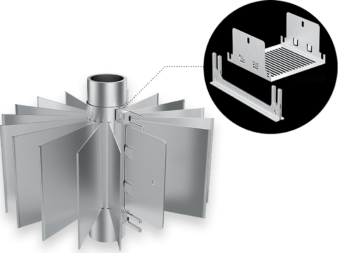 パイプ・配管 外側巻き付け<br />
フォールディングフィン OPFF-set<br />
取付け金具セット