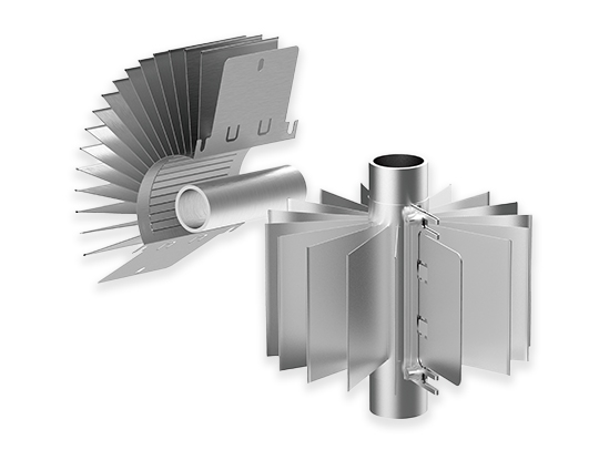 パイプ・配管 外側巻き付けフィン(OPFF)