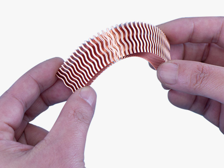 小ロット熱交換器用、高精度薄板金属伝熱フィン