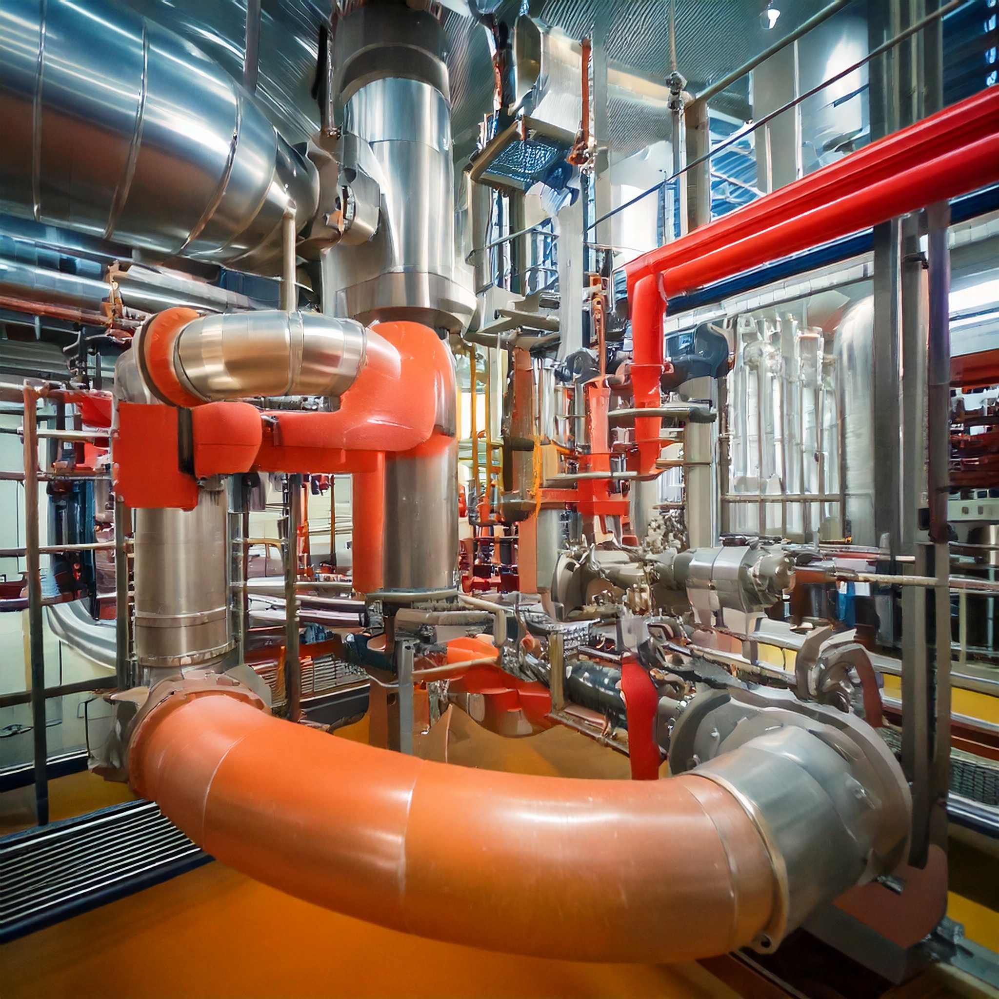 粉体搬送配管のホットスポットと付着を可視化。放熱フィンが効果的で温度ムラ抑制と安定流動と省エネ。