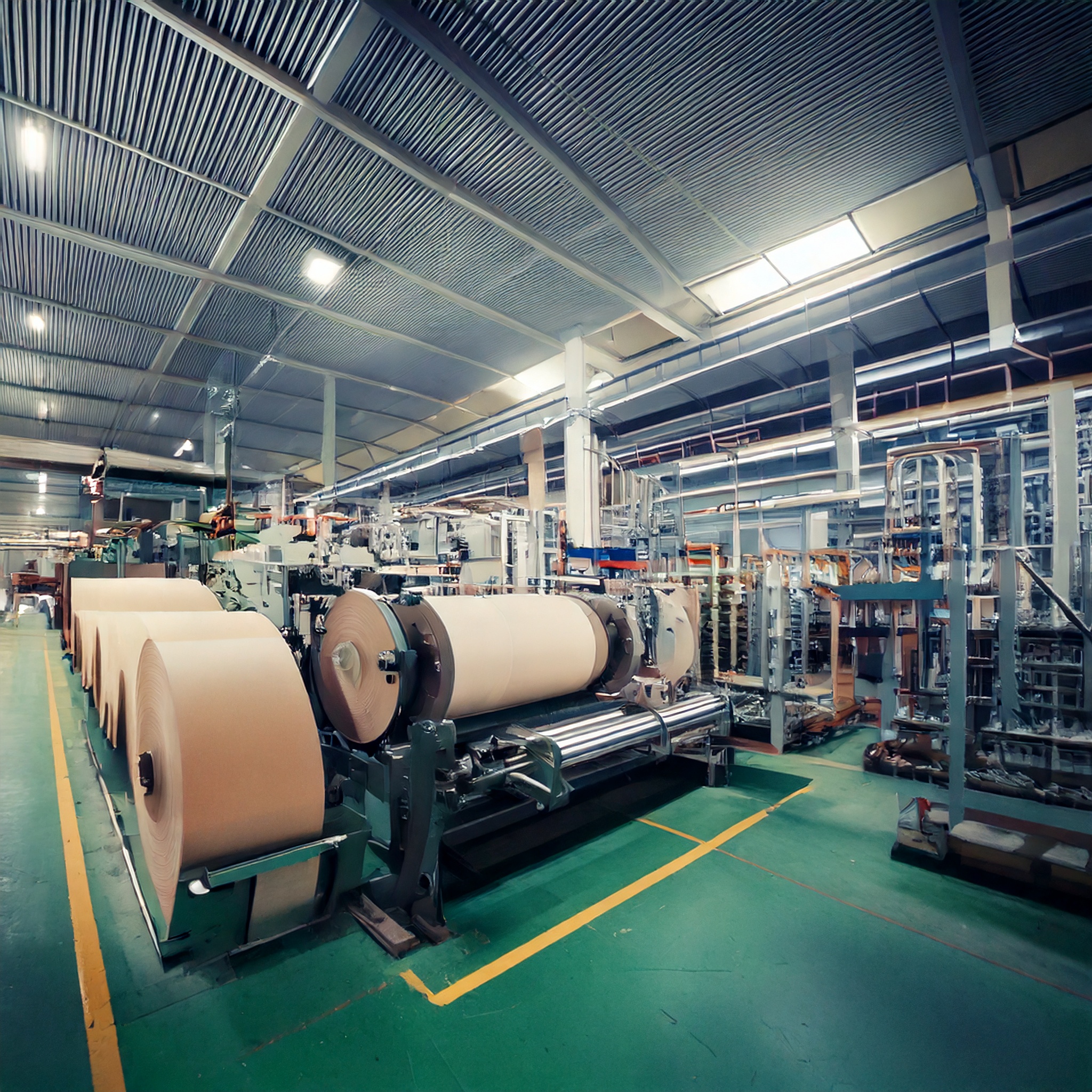 製紙工場の生産ラインイメージ図